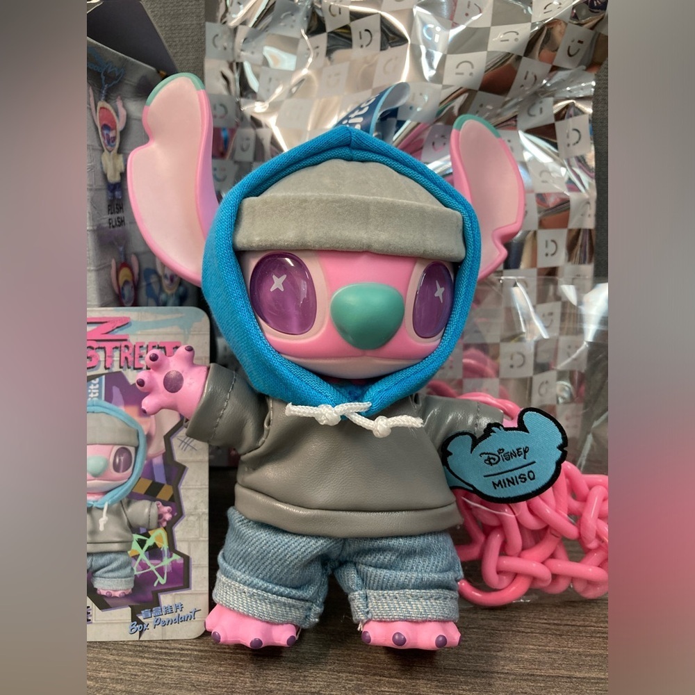 Disney Miniso GenZ Street Stitch Keychain- Confirmed Vaporwave